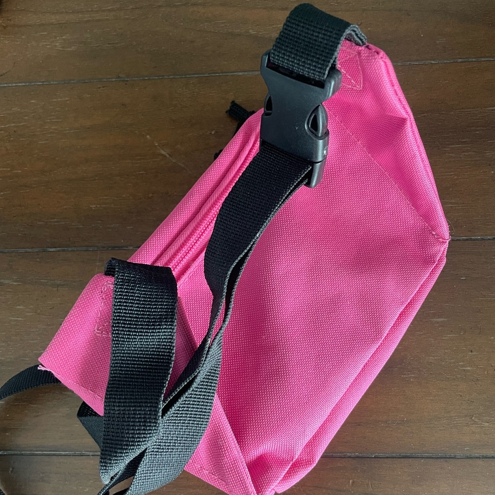 Pink mini Fanny pack Bag with Black Strap